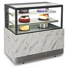 marble based supermarket refrigerated showcase freezer cake display cabinet refrigerator freezer
